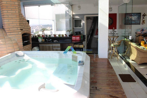 Imagem 10 de 22 de Cobertura 172 Metros, 3 Dormitórios Sendo 1 Suíte, 3 Vagas, Com Espaço Gourmet Completo, Com Jacuzi, Lazer Completo No Centro De São Bernardo! - Co0040