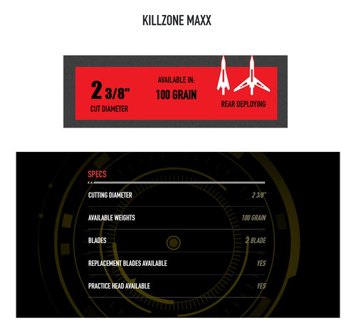 New Archery Products Killzone Maxx 2 Cuchillas Con Punta De
