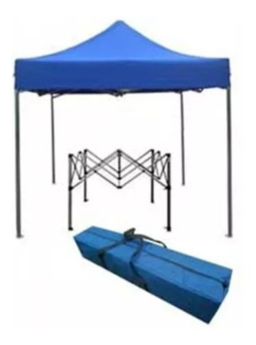 Imagen 3 de 7 de Toldo Plegable Acordeón Tijera 3x3 Azul Ajustable