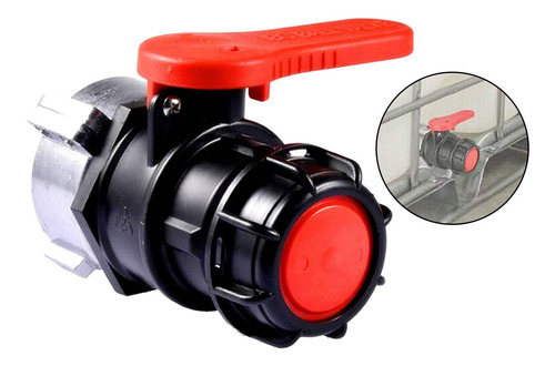 1000l Ibc Tanque Válvula De Bola Adaptador Reemplazo Rojo