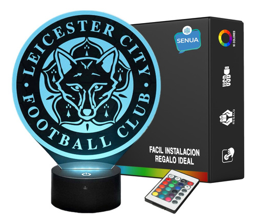 Lámpara De Noche Led Leicester City Fc Regalo Holograma