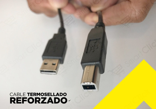 Imagen 9 de 10 de Cable Usb Impresora A B Para Hp Epson Multifuncion 1.8 Mts