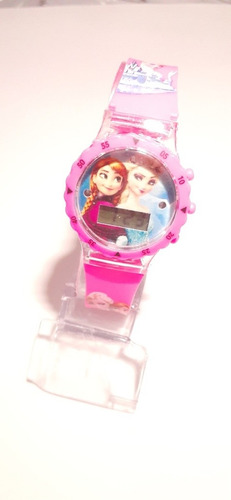 Relógio Infantil Frozen Lindo E Maravilhoso Led Toca Musica