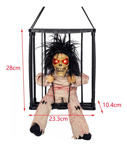 Juguete Colgante Prisoner Cage Luminous Sound Para Halloween