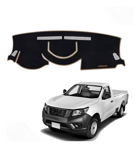 Cubretablero Para Nissan Pick-up Sin Usb Mod 2023 Bordado Negro-beige N37-g/xns37b