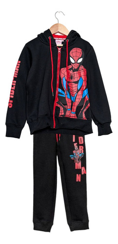 Conjunto Spiderman Campera Y Pantalon Friza Original Marvel®