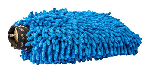 Guante De Microfibra Doble Cara Lavado De Autos Sin Rayones Color Azul