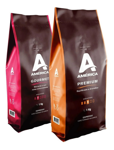 Kit 6kg Café Em Grãos América Premium E Gourmet - América