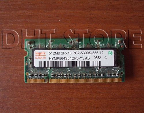 Memoria Notebook Hynix 512mb 2rx16 Pc2 5300s 555 12