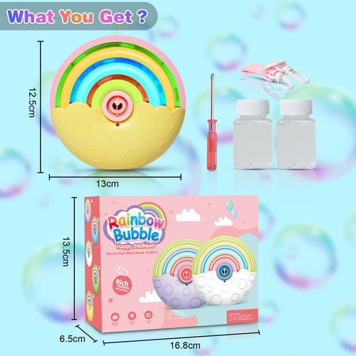 Máquina De Burbujas Portátil Automática Para Niños, Burbujas Color