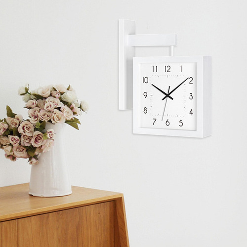 Reloj De La Pared De De Doble Cara Reloj De Reloj De Madera