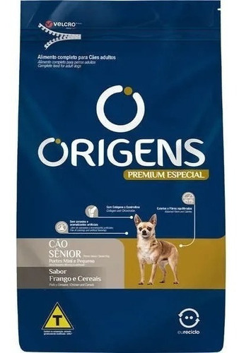 Ração Origens Cão Senior Raças Pequenas Frango 3kg Premium 