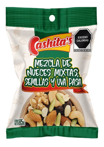 Cashita´s Nueces Mixtas, Semillas Y Uva Pasa 85g