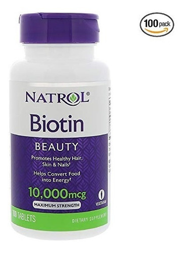 Biotin Natrol (10,000mcg) Natrol  Pelo, Piel, Uñas Usa