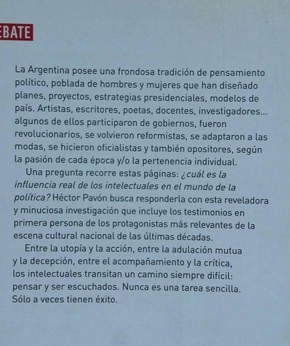 Los Intelectuales Y La Política En La Argentina Héctor Pavón