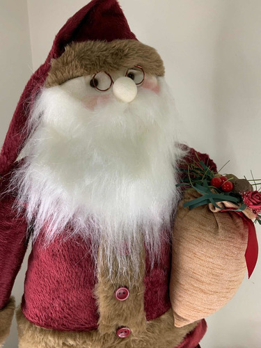 Imagem 7 de 8 de Papai Noel Sentado Em Tecido 85cm Natal