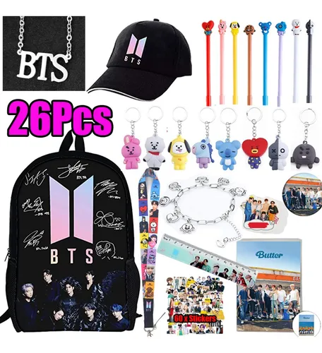 26 Piezas Bts Bangtan Boys Mochila Escolar Para Adolescentes
