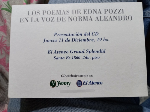 Norma Aleandro Poemas De Edna Pozzi (Usado)