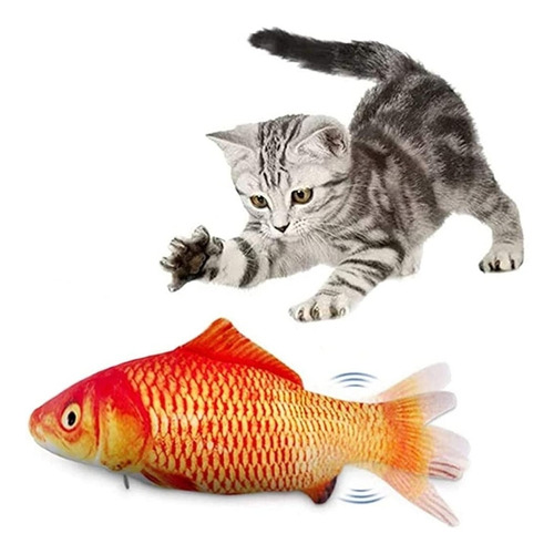 Juguete Pescado Eléctrico Para Gatos + Usb + Catnip 