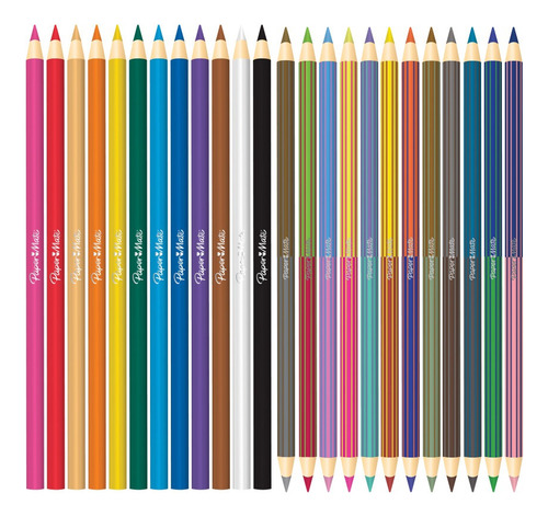 Paper Mate® Lápices De Colores, 12 Unipunta + 12 Doble Punta Trazo Colores surtidos