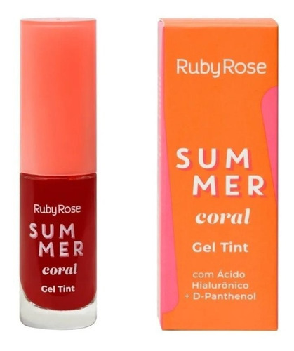  Ruby Rose Gel Tint Labial Summer Coral 