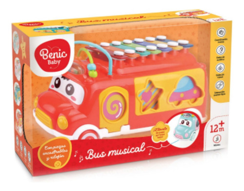 Autobús Musical Para Bebé Instrumento Xilófono De Arrastre