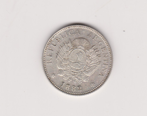 Moneda Argentina 20 Centavos Año 1882 Muy Bueno +