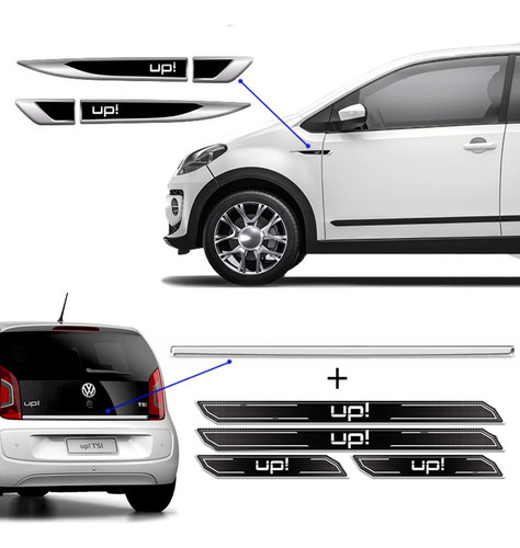 Kit Soleira Protetora Up! + Friso Traseiro E Aplique Lateral