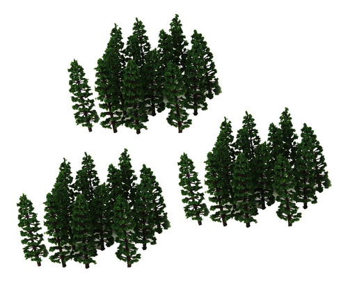 60x Modelo De Com Árvore De Abeto De Plástico Paisagem