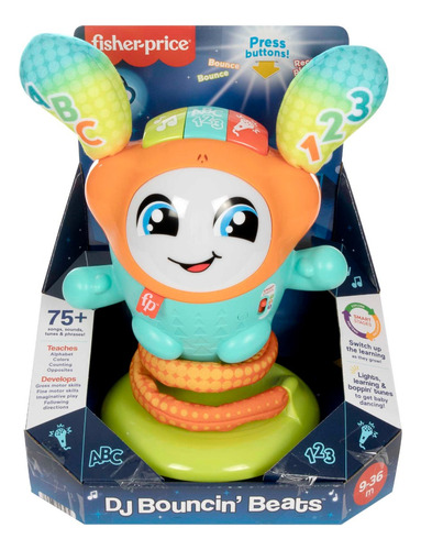 Imagen 4 de 5 de Fisher-price Dj Bouncy Salta Y Aprende Mattel Hjp93 Bestoys