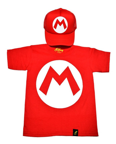 Playera Niño Mario Con Gorra Luigi Sublime Tienda Urbana