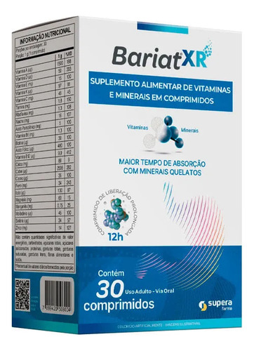 Suplemento Supera Bariat Xr 30 Comprimidos Sem Sabor