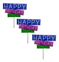 Comprar Pack 3 Letreros Para Pastel Happy Birthday Caketopper
