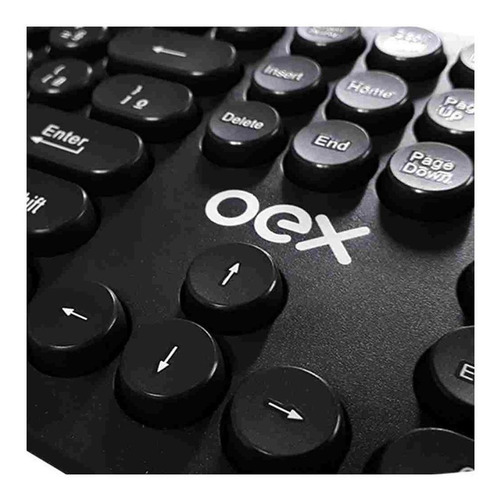 Imagem 3 de 5 de Kit de teclado e mouse sem fio OEX TM410 Português Brasil de cor preto