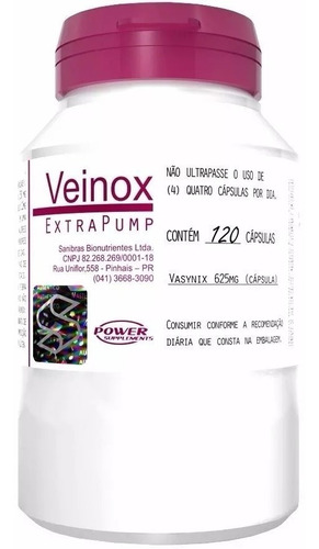 Veinox (120 Caps) Melhor Que Dilatex- Power Supplements Sabor Sem sabor