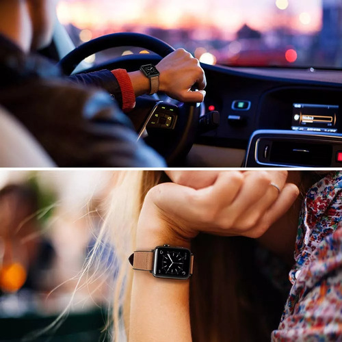 Correa Extensible De Cuero Para Apple Watch Banda De Piel