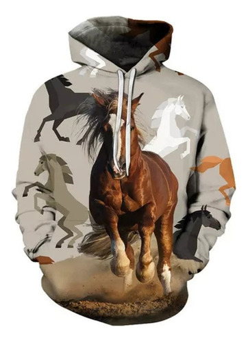 Sudadera Con Capucha De Moda Con Estampado De Caballo Envío