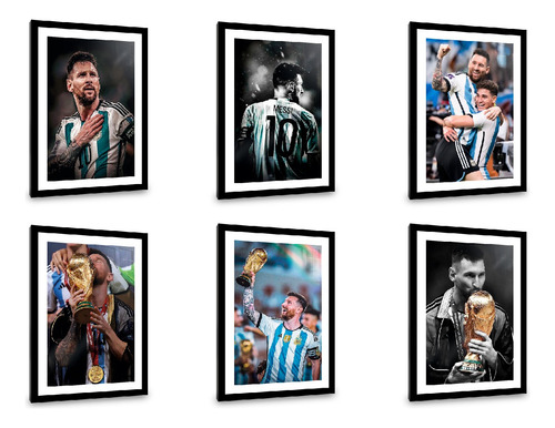 Cuadros De Fútbol Decorativos Blanco Y Negro - Messi Y Más