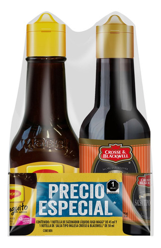 Jugo Sazonador Maggi 45ml + Salsa Inglesa Crosse & Blackwell 50ml