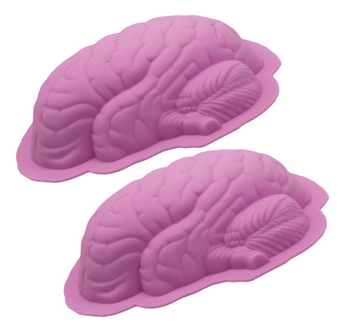 2 Moldes De Silicona For Hornear Cerebro De Postre En Forma