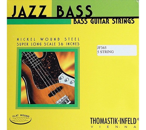 Thomastik Jf365 Jazz Flatwound - Cuerdas Para Bajo De 5 Cuer