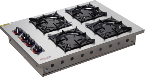 Cooktop 4 Bocas Aço Inox Industrial Profissional