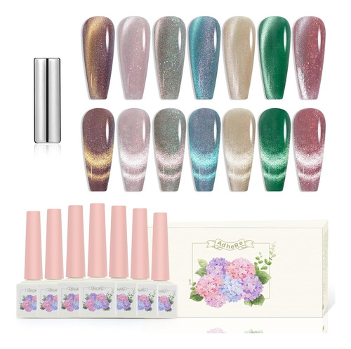 6 Kit Esmaltes Olho De Gato Efeito Magnético 12ml+ Imã