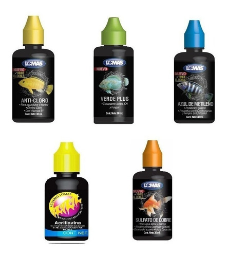 Kit Tratamiento Acondicionador De Agua Acuario Peceras Peces