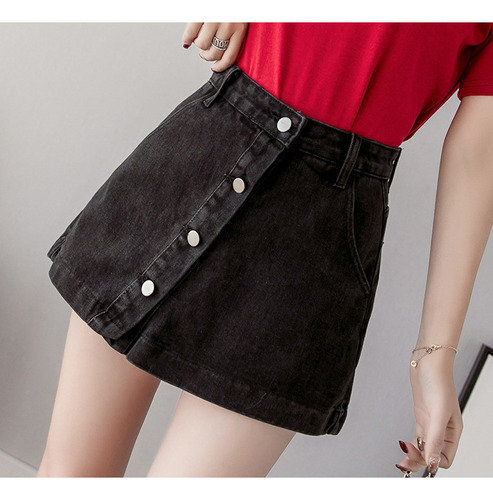 Falda Casual De Verano De Mezclilla De Cintura Alta Para Muj