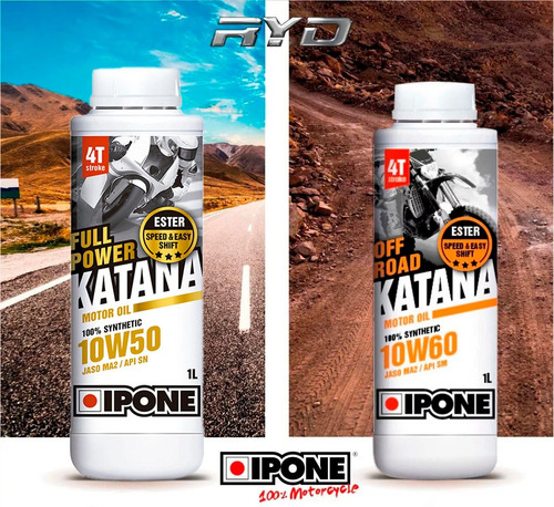 Aceite Ipone 10w50 Katana Sintético 100% Full Power Ryd