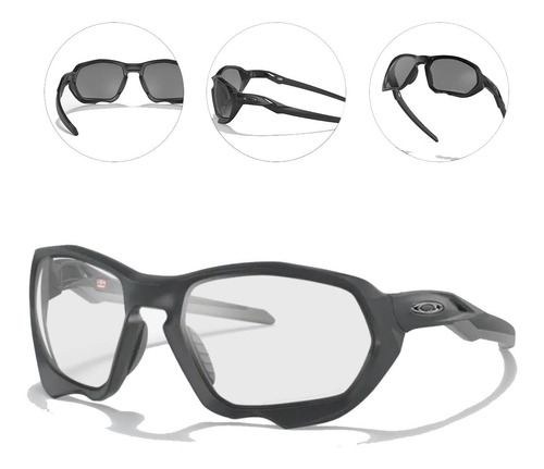 Oculos Oakley Plazma Cinza Carbon Com Lente Fotocromatica