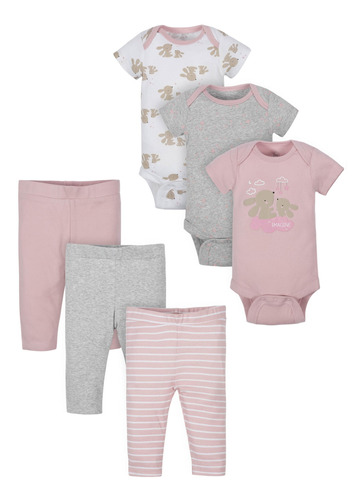 Set De 6 Piezas Para Baby Shower De Bebé Niña Talla 3-6