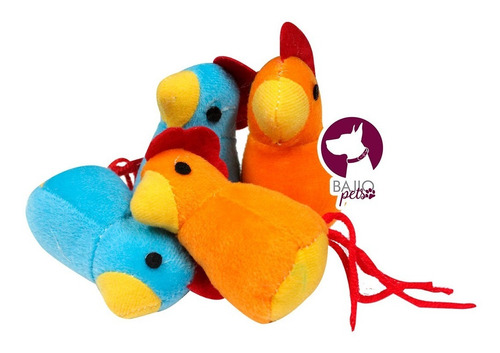 Juguete Para Gatos Pollos De Peluche Con Cat Nip 24pz
