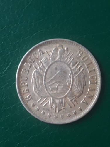 Bolivia 1882 Fe 20 Centavos Plata Excelente Estado (Usado)